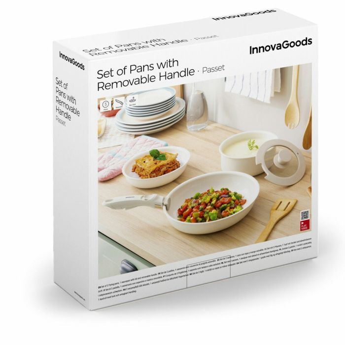 Ensemble de Poêles avec Poignée Amovible et Couvercle Passet InnovaGoods 5 Pièces 1