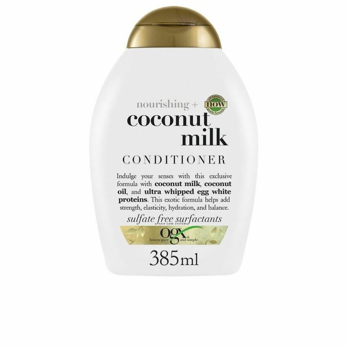 Ogx Revitalisant au Lait de Coco pour Cheveux Secs - Hydratation Intense avec Protéines d'Oeuf et Huile de Coco - 385 ml