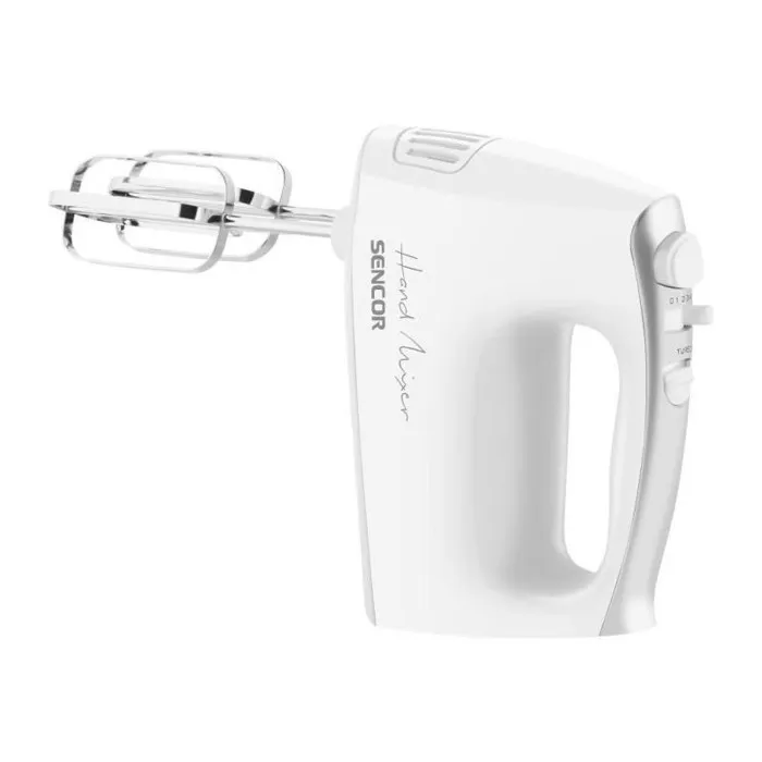 Sencor SHM 5206WH-EUE3 Batteur à Main 500 W - 5 Vitesses, Fonction Turbo avec 3 Accessoires et Boîte de Rangement