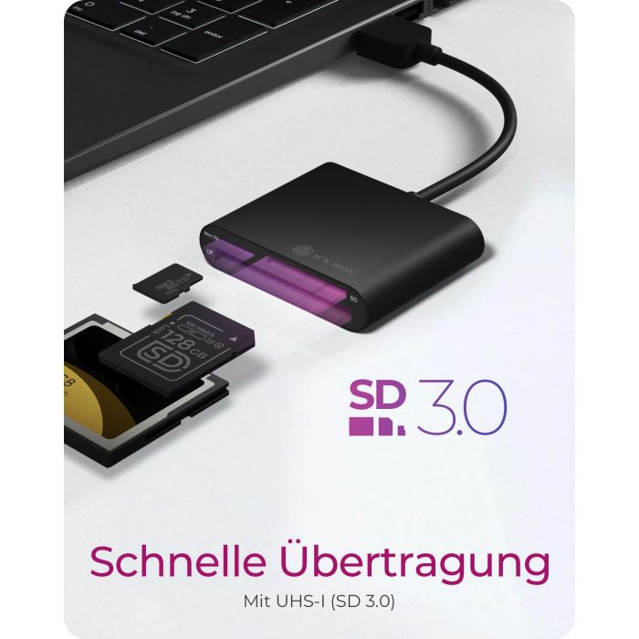 ICY BOX IB-CR301-U3 USB 3.0 SD/MicroSD/CF Kartenleser 2
