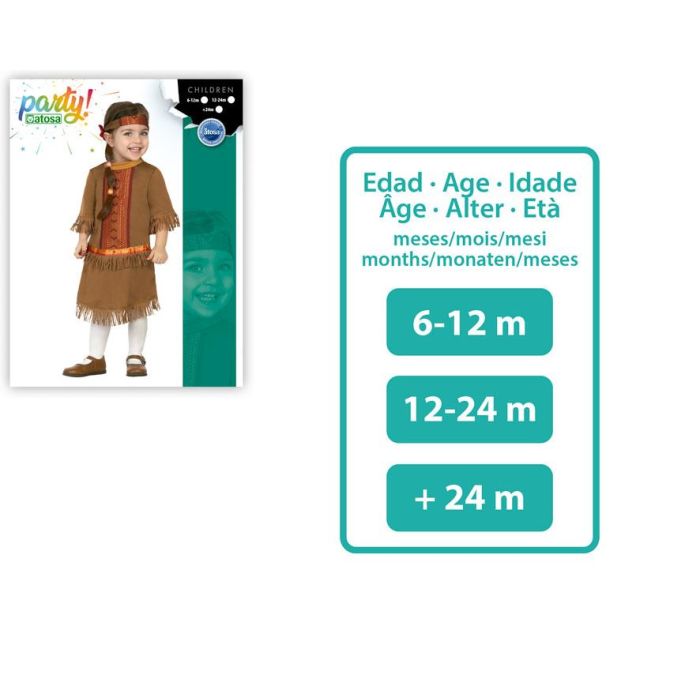 Déguisement d'Indienne pour Bébé Fille 12-24 Mois, Tenue Carnaval Thème Far West avec Jupe et Bandeau