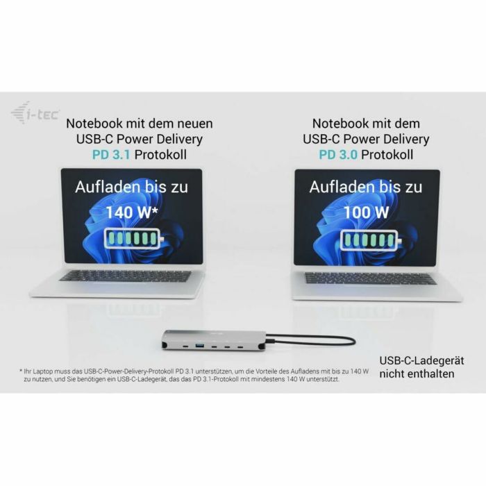 Hub USB i-Tec C31NANOTRIPLEDOCKPD Gris 3 Hub USB i-Tec C31NANOTRIPLEDOCKPD Gris 3