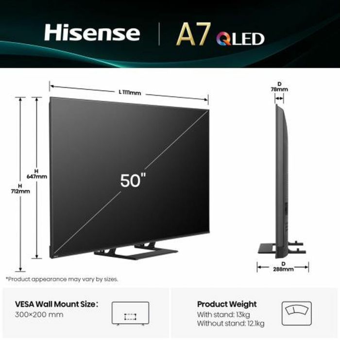 TV intelligente Hisense 50A7Q 4K Ultra HD 50" LED HDR D-LED 1 TV intelligente Hisense 50A7Q 4K Ultra HD 50" LED HDR D-LED 1