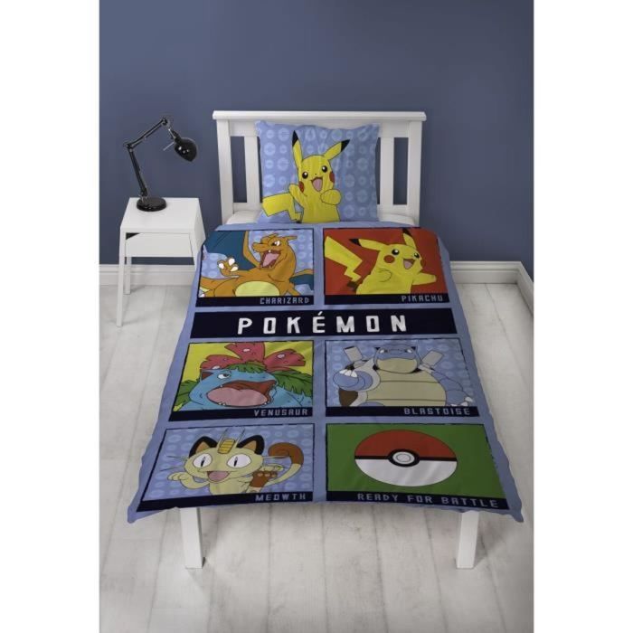 Parure de couette Pokémon Multicouleur Lit 2 persones 2 Pièces 1