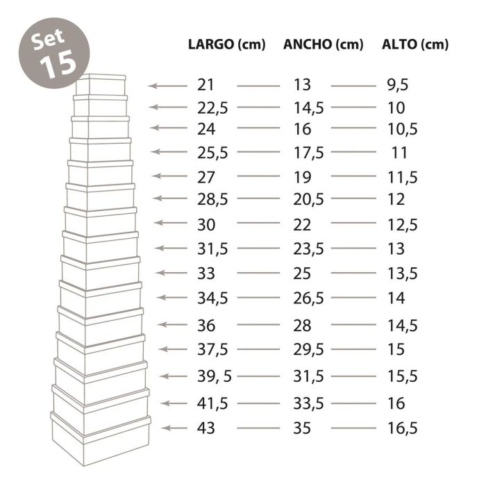 Set de boîtes décoratives Versa MARRAKECH Carton (15 Pièces) 2 Set de boîtes décoratives Versa MARRAKECH Carton (15 Pièces) 2
