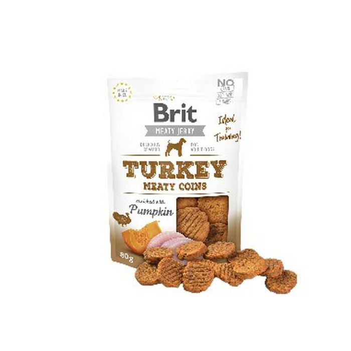 Snack pour chiens Brit Jerky Turkey Meaty Coins Poulet Dinde 80 g
