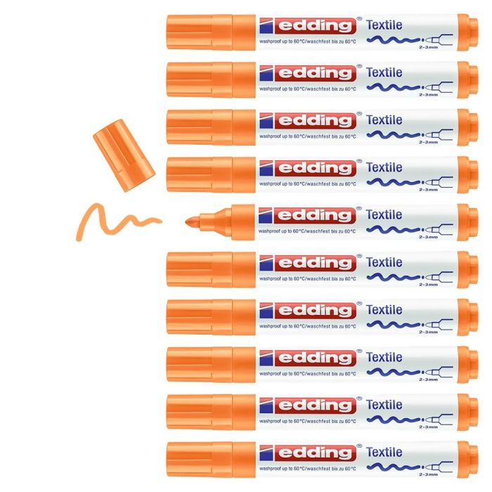 Marqueur permanent Edding 4500 Textile Fluorescent Orange (10 Unités) 2 Marqueur permanent Edding 4500 Textile Fluorescent Orange (10 Unités) 2