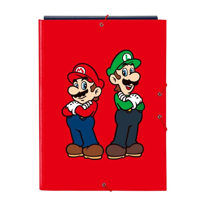 Reliure à anneaux Super Mario Mamma mia Rouge Blue marine A4 26 x 33.5 x 2.5 cm