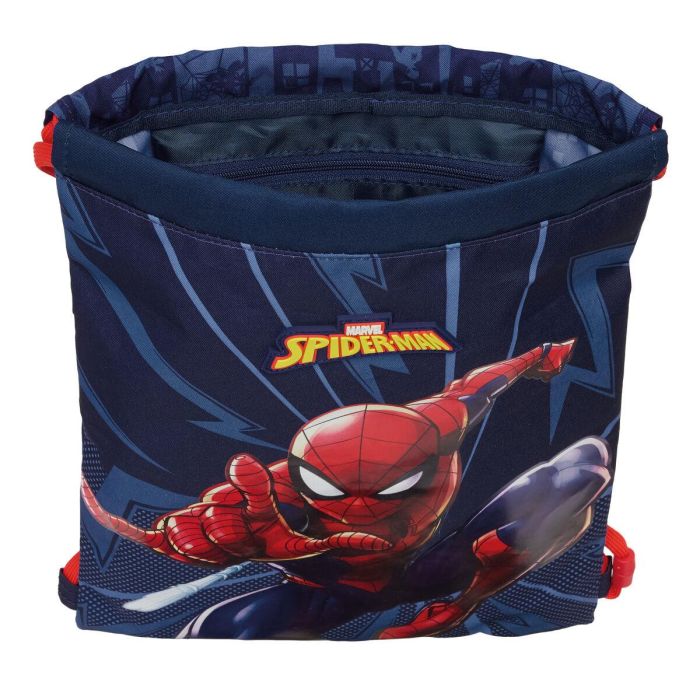 Sac à dos serré par des ficelles Spider-Man Bleu 26 x 34 x 1 cm 4