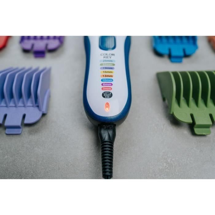 Tondeuse a cheveux - WAHL - COLOR PRO CORDLESS - 3,5 W - 8 sabots - Autonomie : 60 min - Bleu / Gris 4