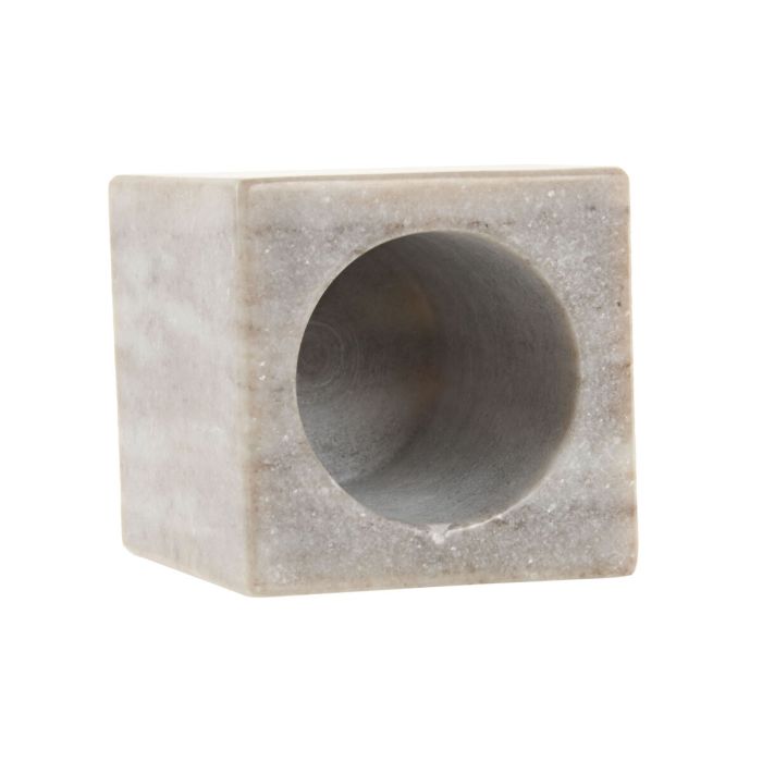 Support pour brosses à dents Home ESPRIT Blanc Marron Marbre 7,5 x 7,5 x 10,5 cm 1