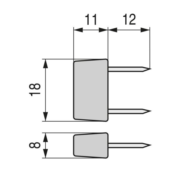 Tope Dos Puntas Chad Blanco (1.000U) Herrajes Alk 1