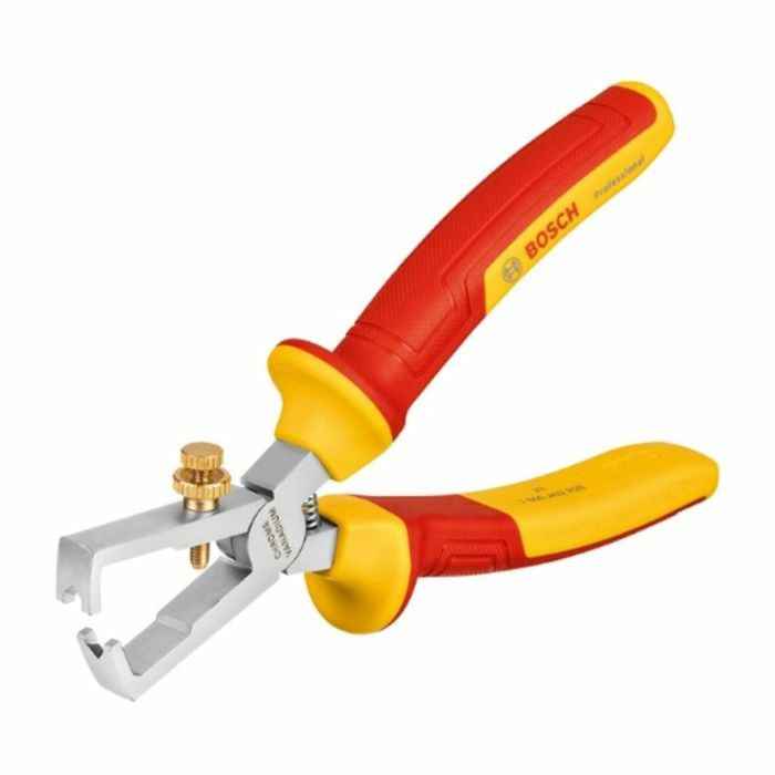 Bosch Alicate pelacables 160 mm VDE certifié jusqu'à 1000 V pour câbles jusqu'à 10 mm² AAAKE92880