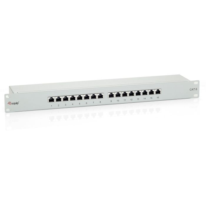 Equip Patchpanel 16x RJ45 Cat6 19" FTP 1HE ISO/IEC hellgrau 0 Equip Patchpanel 16x RJ45 Cat6 19" FTP 1HE ISO/IEC hellgrau 0