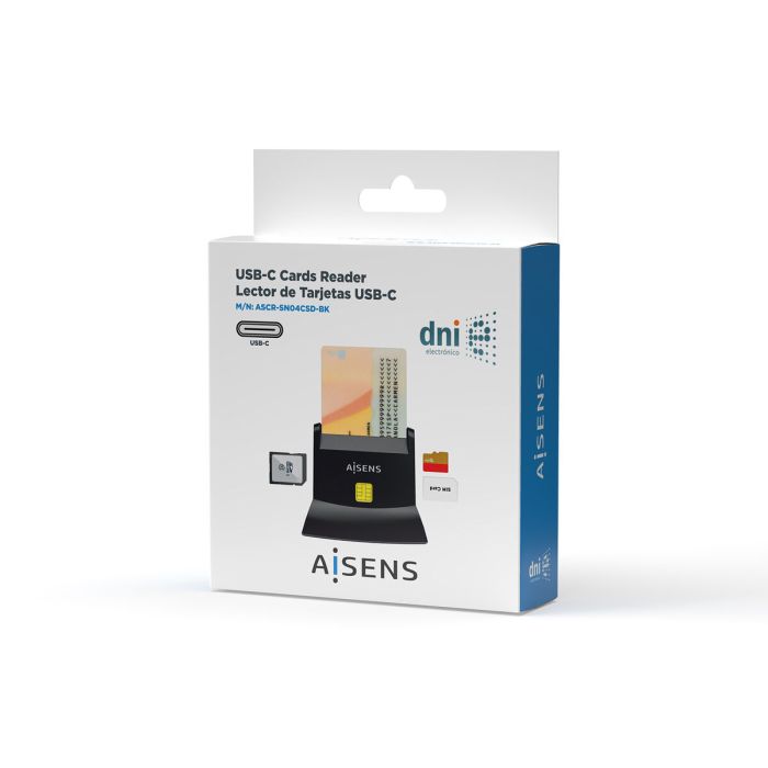 Lecteur de cartes DNI/SIP Aisens ASCR-SN04CSD-BK Noir 2 Lecteur de cartes DNI/SIP Aisens ASCR-SN04CSD-BK Noir 2