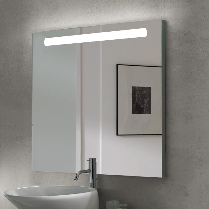 Emuca Miroir de salle de bain Pegasus avec éclairage frontal LED, rectangular 600 x 700 mm, AC 230V 50Hz, 6 W, Aluminium et Verre. 1