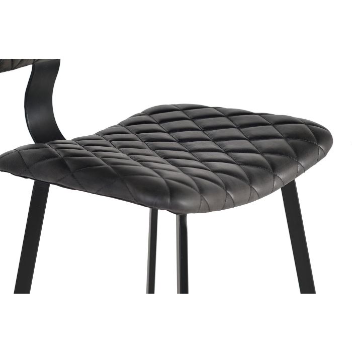 GINER Y COLOMER - Tabouret de bar - Lot de 2 tabourets en cuir véritable et métal, structure métallique, cuir gris anthracite - H112 x L45 x P46 cm 3 GINER Y COLOMER - Tabouret de bar - Lot de 2 tabourets en cuir véritable et métal, structure métallique, cuir gris anthracite - H112 x L45 x P46 cm 3