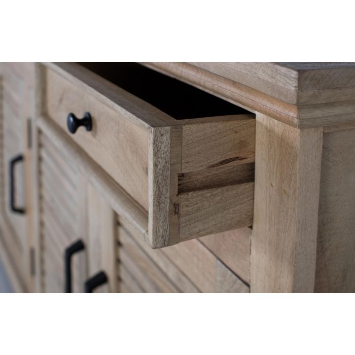 GINER Y COLOMER Buffet en Bois de Mango Massif 3 Portes 3 Tiroirs - 150x90x40 cm - Teinte Naturelle - Meuble de Rangement Rustique 4 GINER Y COLOMER Buffet en Bois de Mango Massif 3 Portes 3 Tiroirs - 150x90x40 cm - Teinte Naturelle - Meuble de Rangement Rustique 4