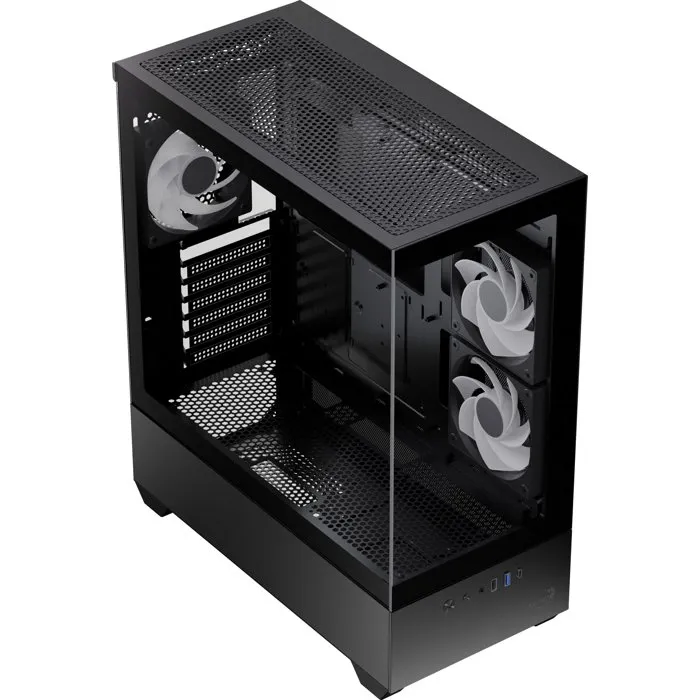Aerocool Boîtier PC gamer P500D A-RGB, Moyen Tour ATX avec vitres trempées, USB 3.0 Type-C, 3 ventilateurs A-RGB inclus - Noir