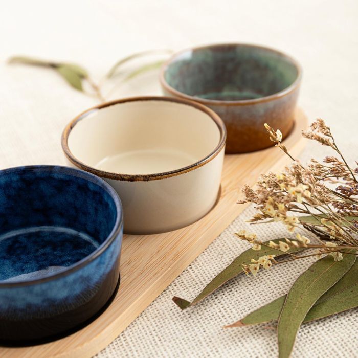 Tabla Aperitivo Bambú Cerámica Moana Bidasoa 29x10x4,5 cm 3