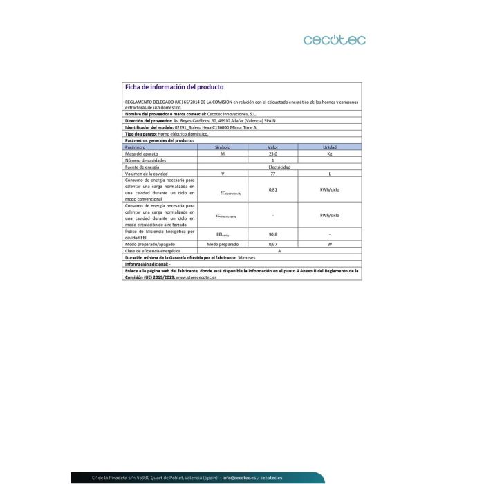 Four Cecotec Hexa C136000 Mirror Time A 2800 W 77 L 4