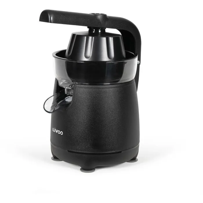 Livoo DOD211N Presse-agrumes électrique à bras, 120 W, Noir, avec grand et petit cônes, bec verseur anti-gouttes, nettoyage facile
