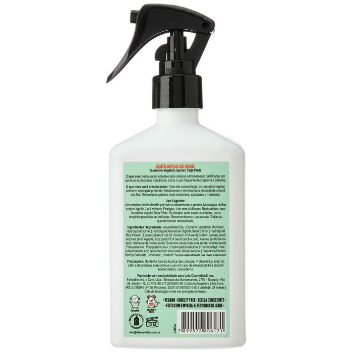 Spray à la kératine Lola Cosmetics Tarja Black 250 ml 1