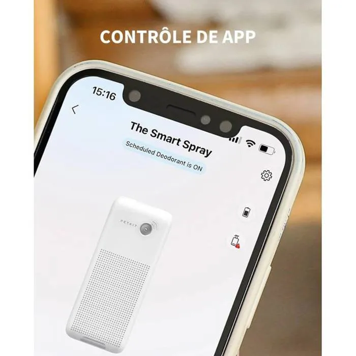 Petkit PURA AIR Smart - Boîtier Spray Déodorant pour Litière Automatique Pura Max - Anti-Odeurs avec 2 Recharges et 4 Piles AA