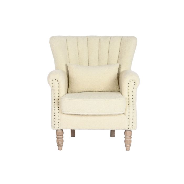 Fauteuil Home ESPRIT Blanc Naturel Bois d'hévéa 73 X 65 X 87 cm 2