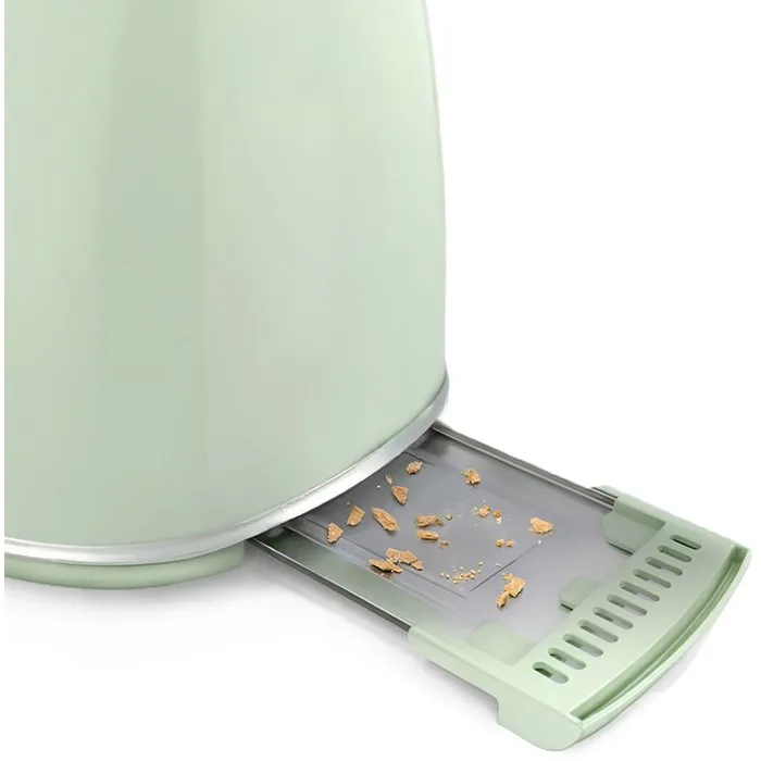 SWEISS Grille-Pain Vintage 2 Fentes Modèle GRS7, 850 W, Thermostat Réglable 6 Niveaux, Fonction Décongélation, Vert