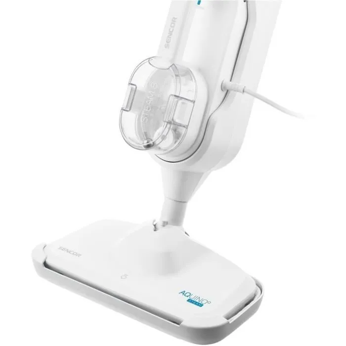 Sencor SSC 6010WH - Balai vapeur multifonction 2 en 1, 1500 W, chauffe 30s, 15 min de vapeur, réservoir 300 ml avec unité portative et accessoires