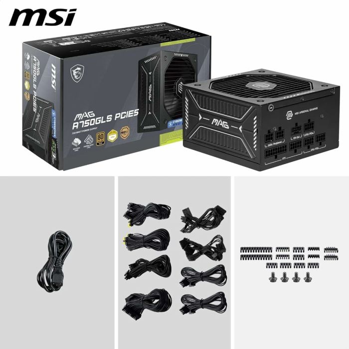 Bloc d’Alimentation MSI 306-7ZP1B11-CE0 750 W 80 Plus Gold ATX