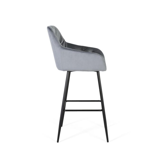 GINER Y COLOMER Lot de 2 tabourets de bar en velours bleu et métal noir, avec assise rembourrée, 69 cm de hauteur, nécessite un montage 3 GINER Y COLOMER Lot de 2 tabourets de bar en velours bleu et métal noir, avec assise rembourrée, 69 cm de hauteur, nécessite un montage 3