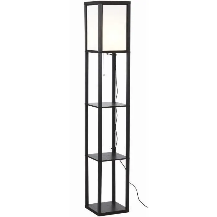 BEGO Lampadaire étagère design, 3 plateaux, 160 cm, noir