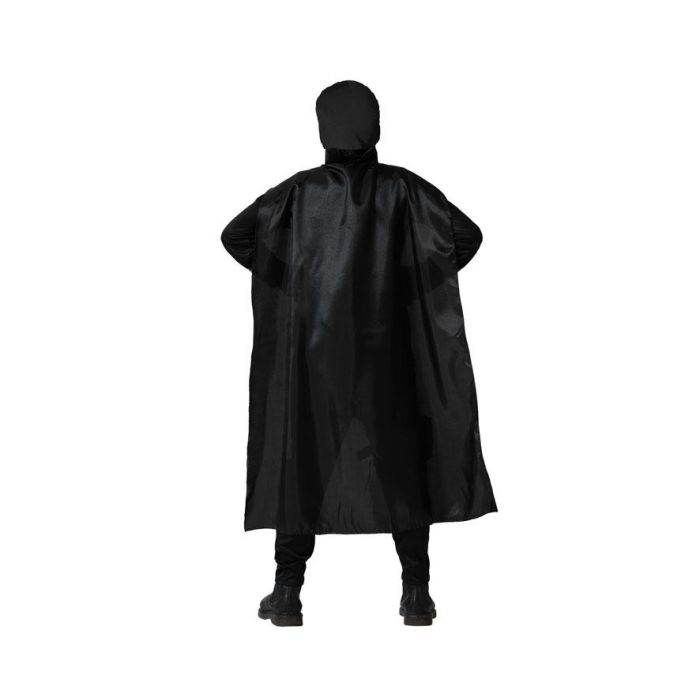 Costume Super-Héros Noir pour Enfant 7-9 Ans - Déguisement Carnaval Anniversaire avec Capuche, Gants et Ceinture