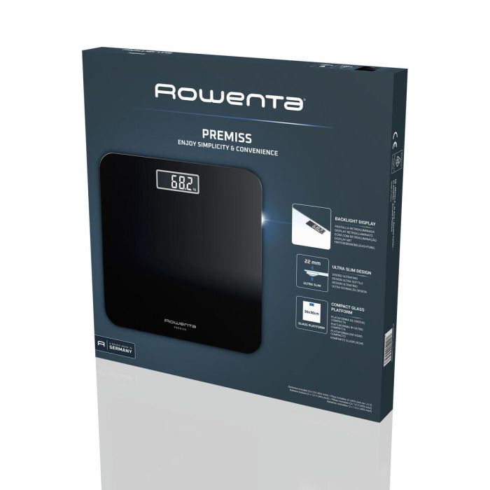 Balance Numérique de Salle de Bain Rowenta BS1800V0 Noir Verre trempé 160 kg 1 Balance Numérique de Salle de Bain Rowenta BS1800V0 Noir Verre trempé 160 kg 1