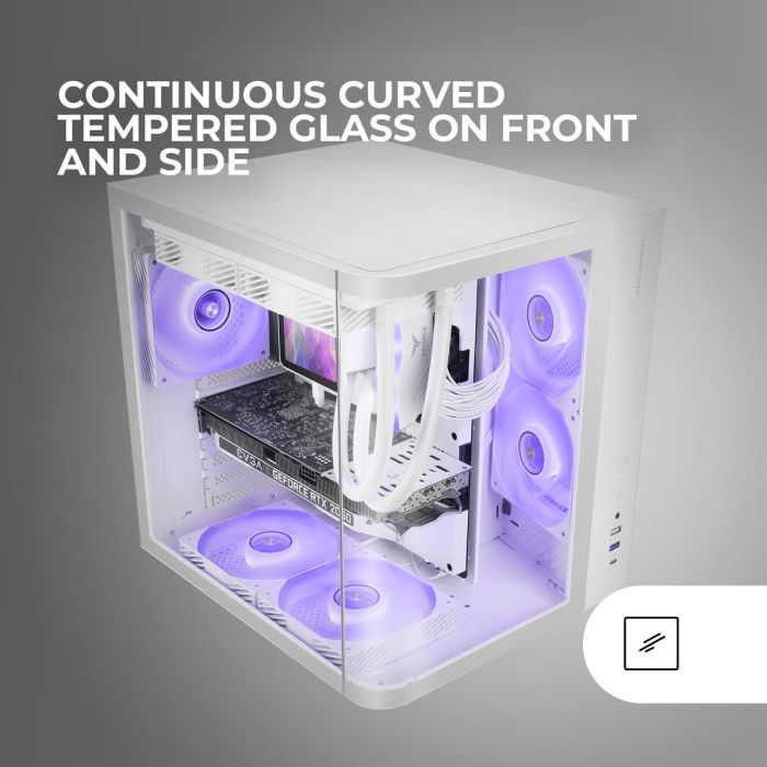 Boîtier ATX semi-tour Mars Gaming MCCURVW Blanc 5 Boîtier ATX semi-tour Mars Gaming MCCURVW Blanc 5