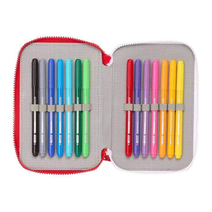 Pochette à crayons triple Sevilla Fútbol Club Rouge 12,5 x 19,5 x 5,5 cm 36 Pièces 1