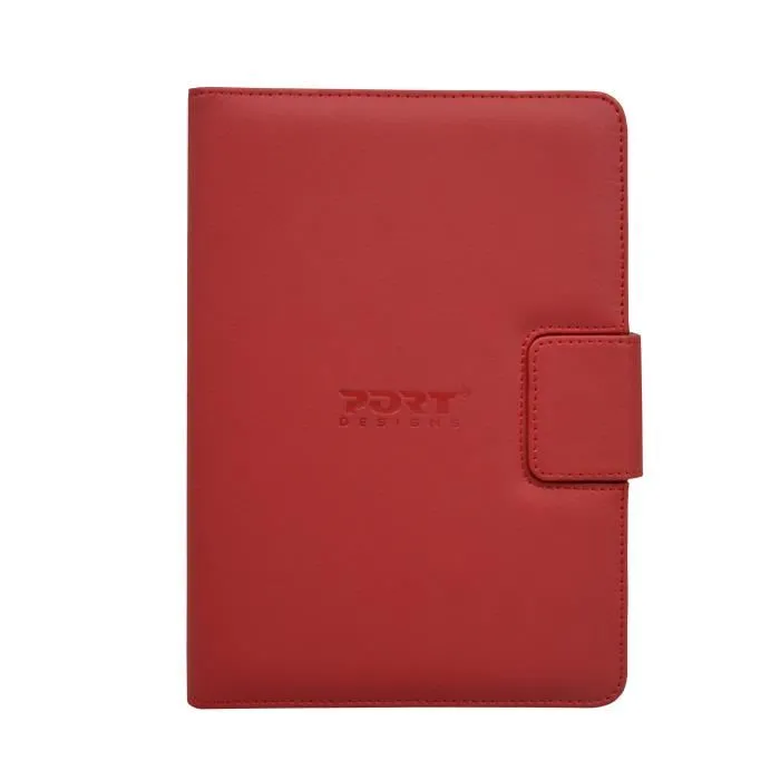 Port Designs Housse Universelle 10" pour Tablette Rouge - Etui de Protection avec Fermeture Magnétique, Support et Rabat de Protection pour l'Écran