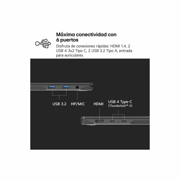 Ordinateur Portable LG 14Z90RU-G.AA55B 14" 16 GB RAM 512 GB SSD Espagnol Qwerty i5-1334U 20 Ordinateur Portable LG 14Z90RU-G.AA55B 14" 16 GB RAM 512 GB SSD Espagnol Qwerty i5-1334U 20