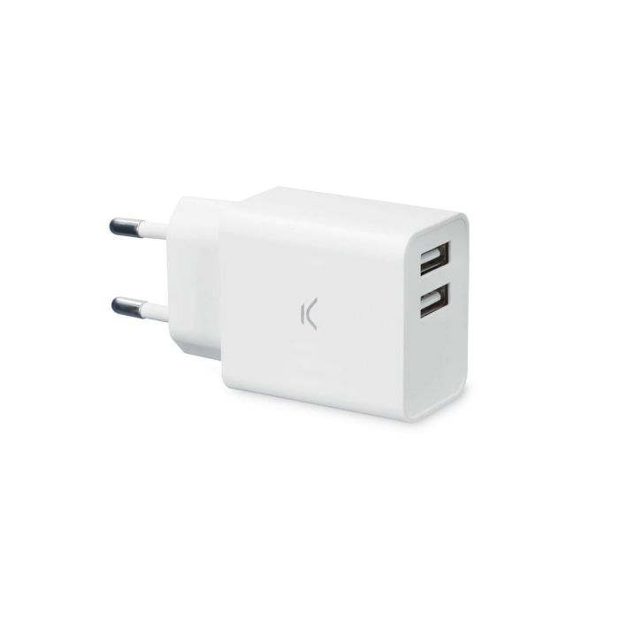 Chargeur mural KSIX 2 USB 2.4A Blanc 6