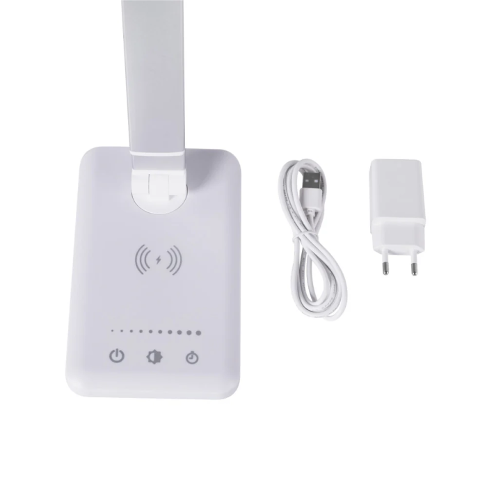 Lampe de Bureau LED avec Chargeur sans Fil 6W 420Lm CCT, Luminosité Réglable, Ports USB Multiples, Design Minimaliste 8