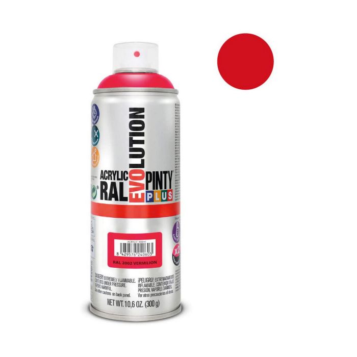 Peinture en spray Pintyplus Evolution RAL 2002 400 ml Vermilion 1