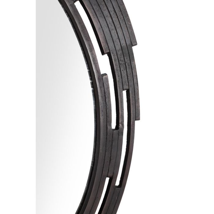 GINER Y COLOMER Miroir Décoratif Rond avec Cadre Plat en Métal Aluminium Ajouré - Style Vieilli Bronzé 1