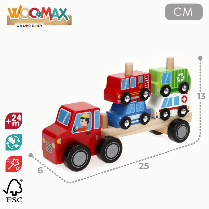 Camion porte-véhicules et Voitures 25 x 13 x 6 cm (6 Unités) 3