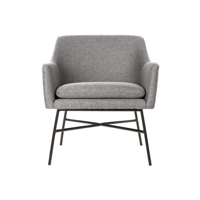 Fauteuil DKD Home Decor Noir Gris clair Métal 66 x 62 x 76,5 cm 3