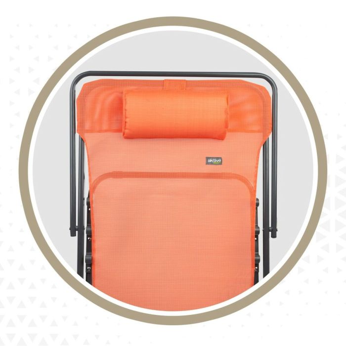 Chaise longue inclinable Aktive Orange 53 x 87 x 78 cm (4 Unités) 1 Chaise longue inclinable Aktive Orange 53 x 87 x 78 cm (4 Unités) 1
