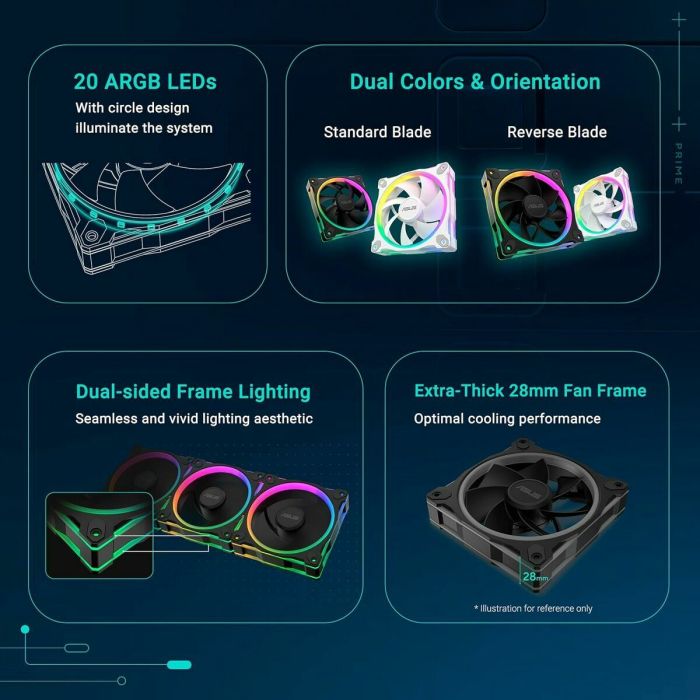 Ventillateur de cabine Asus 90DA00L0-B09020 Noir 17