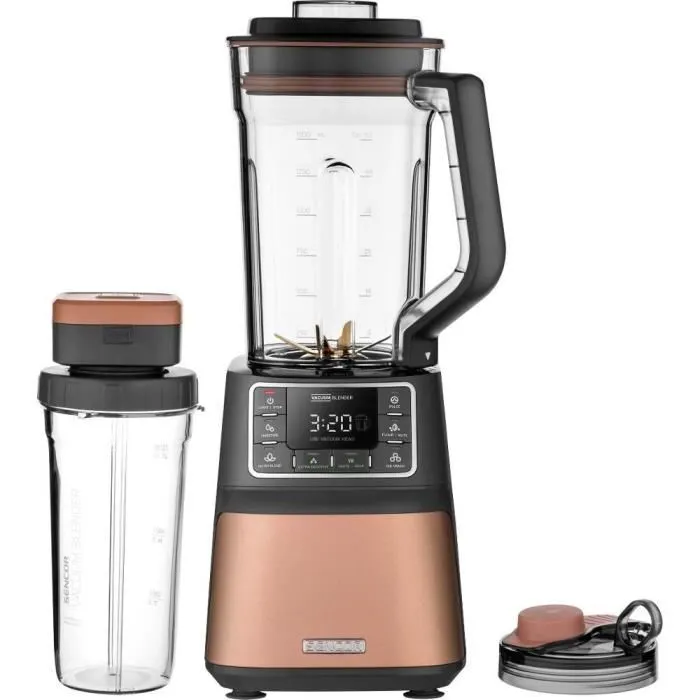 Sencor SBU 7676GD - Blender Super Puissant 1500W avec Mélange sous Vide, 8 Lames Acier, 7 Programmes pour Smoothies, Fruits, Légumes et Noix