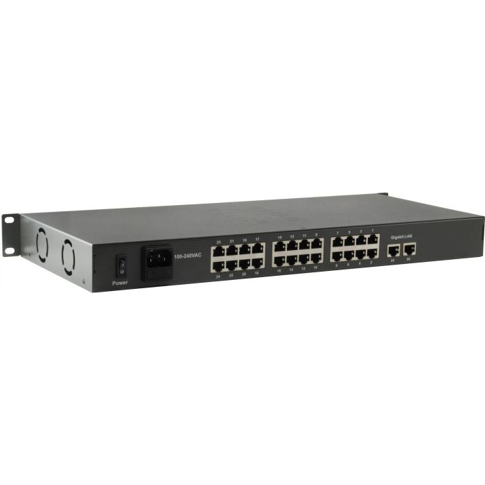 Switch 24x FE FGP-2601 2xGE 19" 150W 24xPoE 1